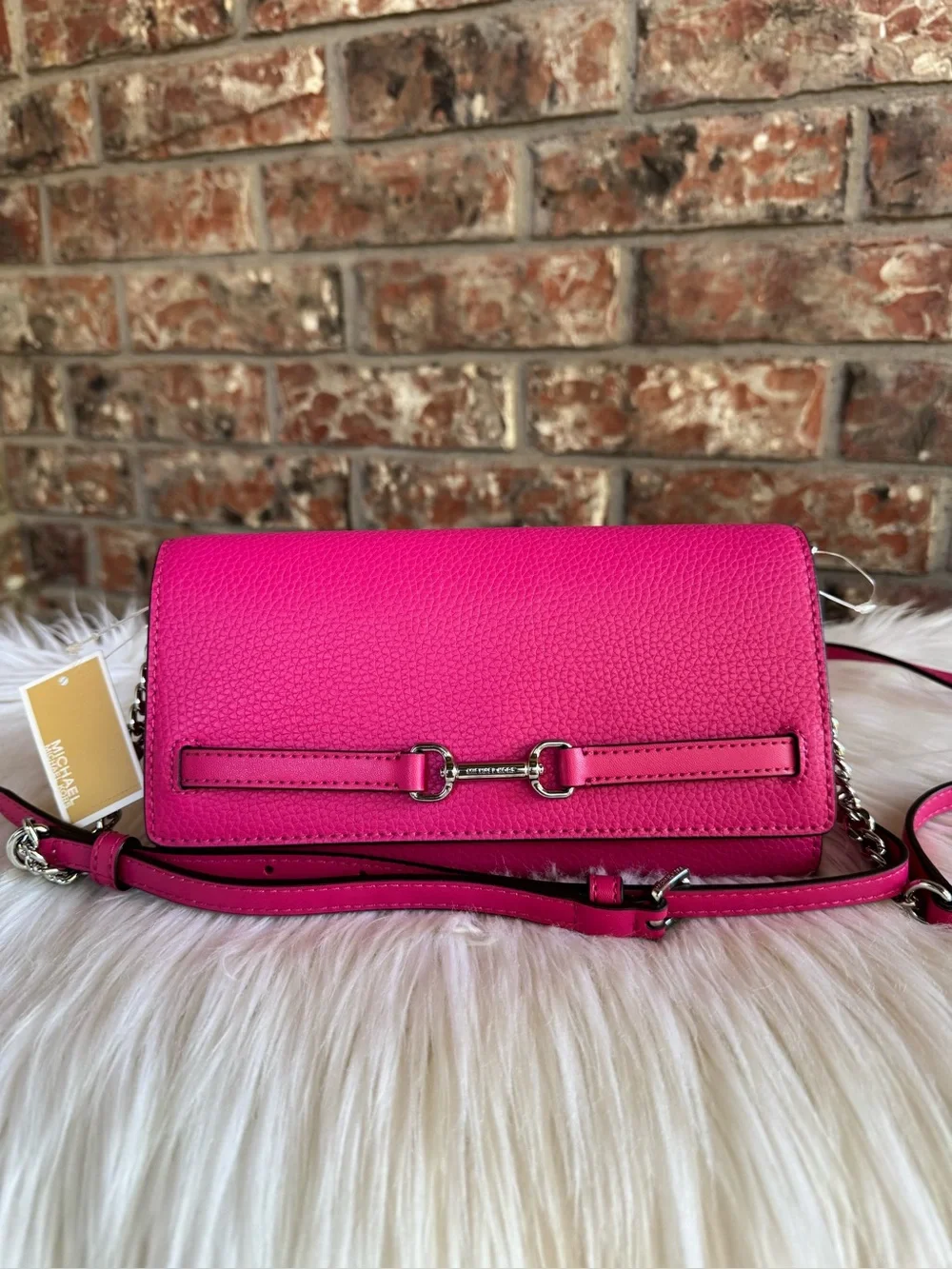 Michael Kors Pink Pebbled Leather Crossbody Bag